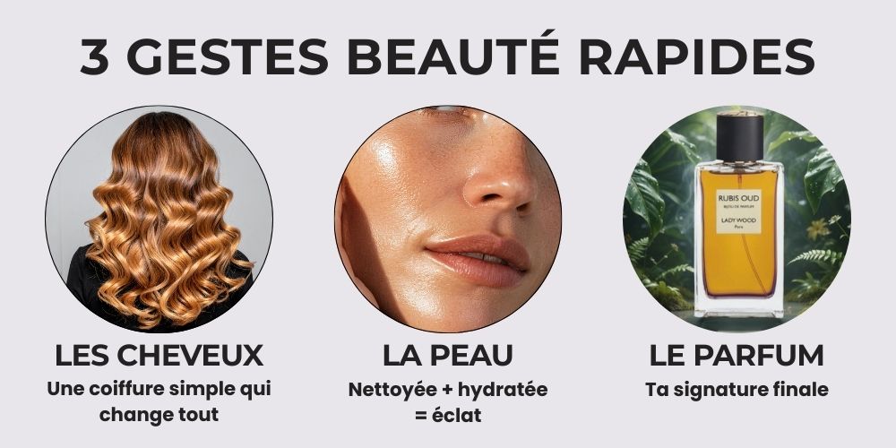 3 gestes beauté réveillon : cheveux, peau, parfum